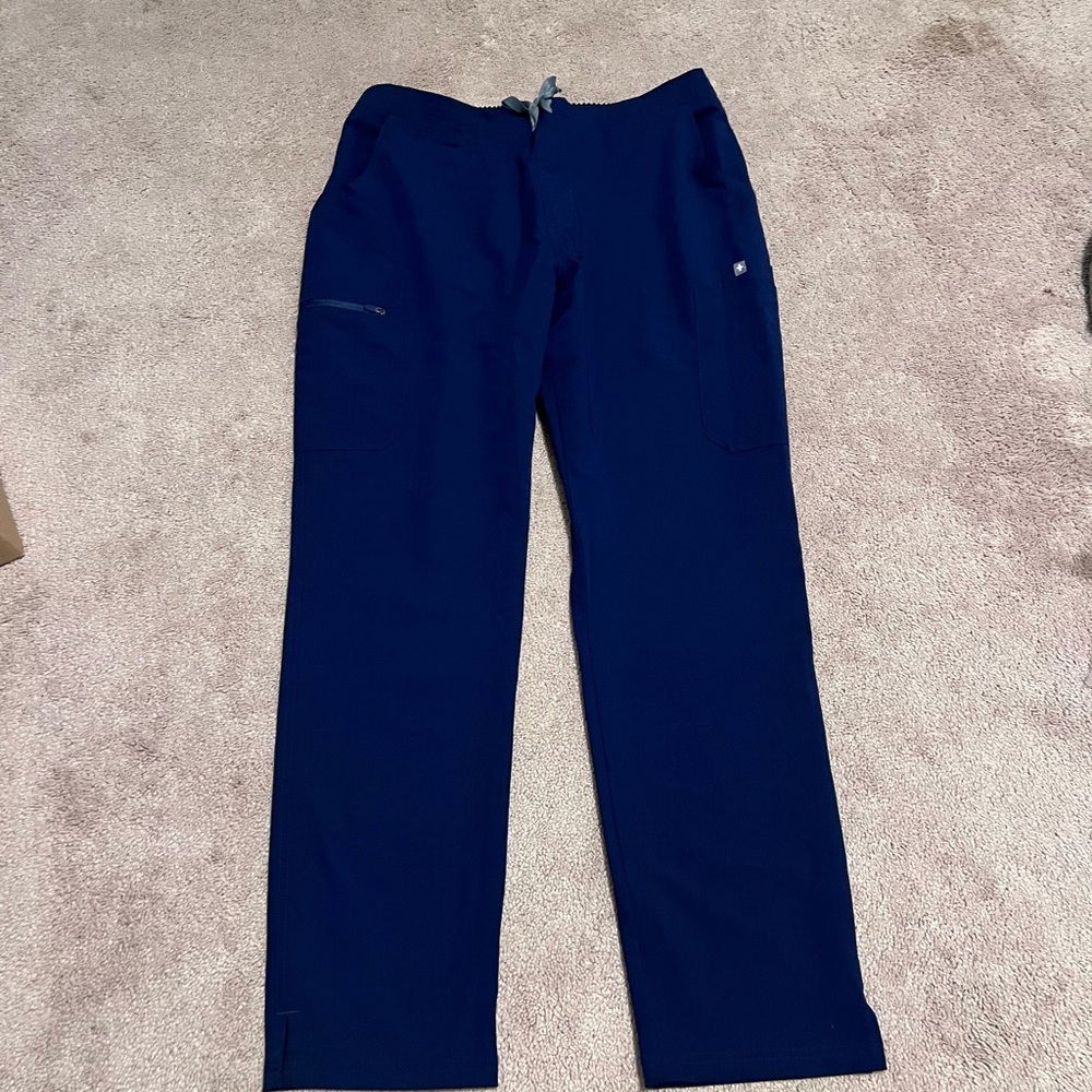 Figs Navy Blue Medical Scrub Pants - Straight Leg
